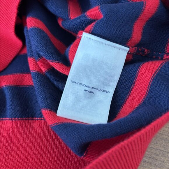 Lands' End Womens S Red Navy Blue Striped Cardigan Sweater Supima Cotton Knit - Picture 6 of 6